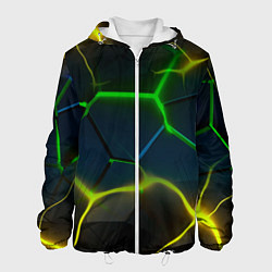 Мужская куртка Неоновые яркие зеленые плиты с желтым светом