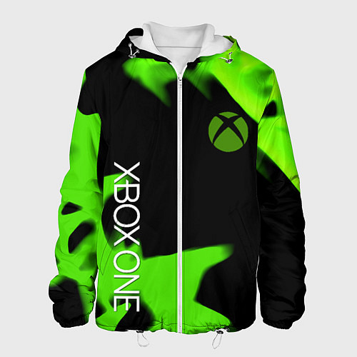Мужская куртка Xbox one green flame / 3D-Белый – фото 1