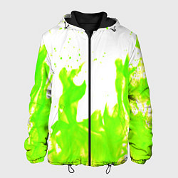 Куртка с капюшоном мужская Кислотный огонь, цвет: 3D-черный