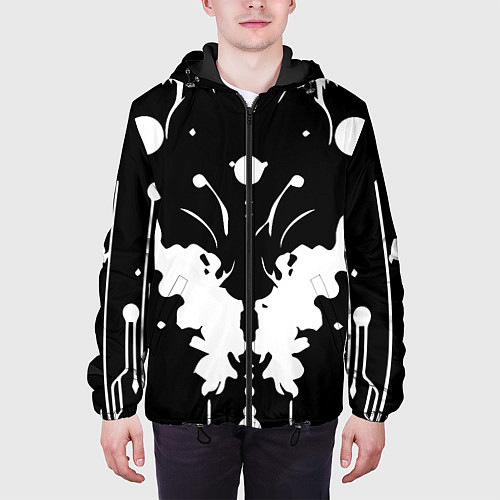 Мужская куртка Тест Роршаха - психоделика / 3D-Черный – фото 3