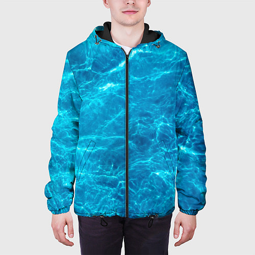 Мужская куртка Водная текстура / 3D-Черный – фото 3