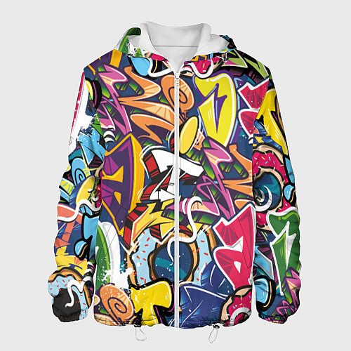Мужская куртка Буква т в граффити / 3D-Белый – фото 1