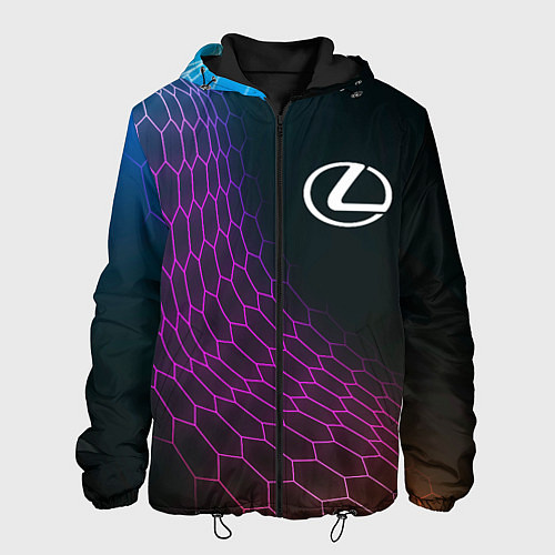 Мужская куртка Lexus neon hexagon / 3D-Черный – фото 1