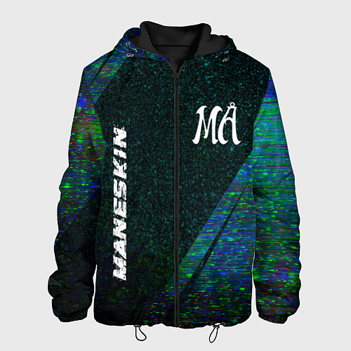 Мужская куртка Maneskin glitch blue / 3D-Черный – фото 1