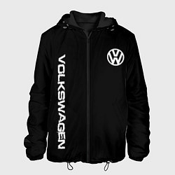 Куртка с капюшоном мужская Volkswagen logo white, цвет: 3D-черный