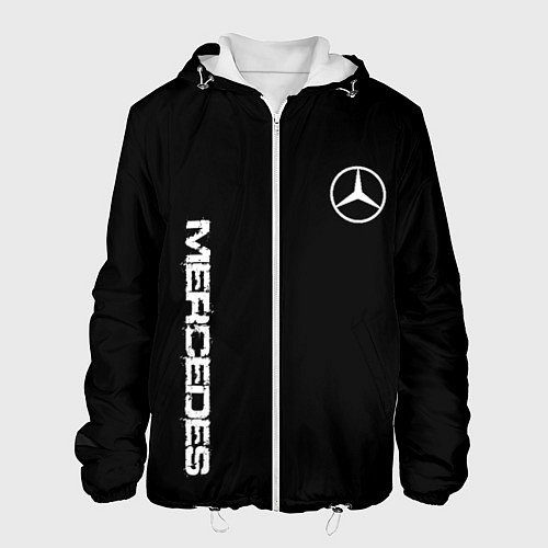 Мужская куртка Mercedes benz logo white auto / 3D-Белый – фото 1