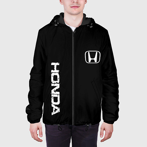 Мужская куртка Honda white logo auto / 3D-Черный – фото 3