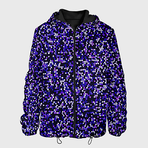 Мужская куртка Мелкая мозаика паттерн фиолетовый / 3D-Черный – фото 1