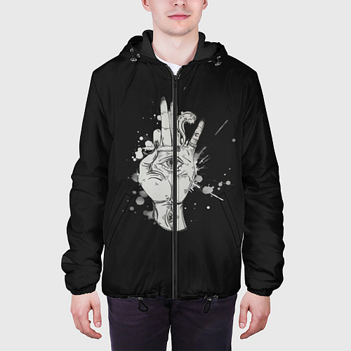 Мужская куртка Глаза и дым / 3D-Черный – фото 3