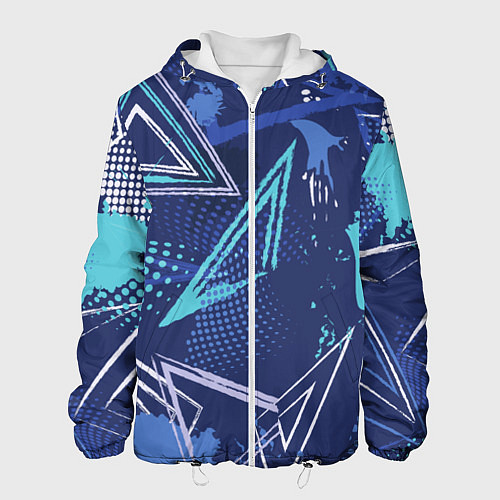 Мужская куртка Яркий абстрактный узор для спорта / 3D-Белый – фото 1