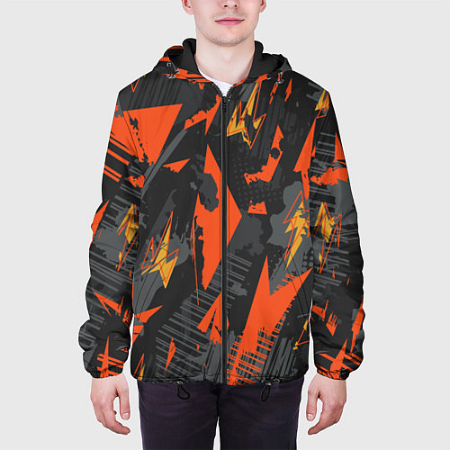 Мужская куртка Яркий абстрактный узор для спорта / 3D-Черный – фото 3