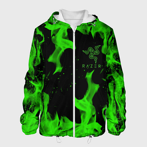 Мужская куртка Razer зелёный огонь / 3D-Белый – фото 1