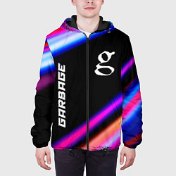 Куртка с капюшоном мужская Garbage neon rock lights, цвет: 3D-черный — фото 2