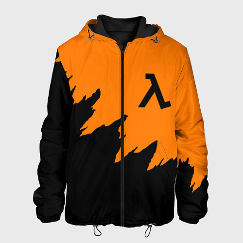 Мужская куртка Half life чёрно оранжевый / 3D-Черный – фото 1