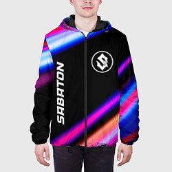Куртка с капюшоном мужская Sabaton neon rock lights, цвет: 3D-черный — фото 2