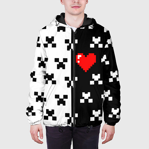 Мужская куртка Minecraft pattern love / 3D-Черный – фото 3