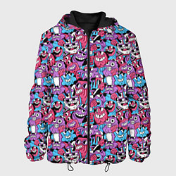 Куртка с капюшоном мужская Смеющиеся монстры, цвет: 3D-черный