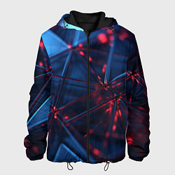Куртка с капюшоном мужская Абстрактные треугольные элементы, цвет: 3D-черный