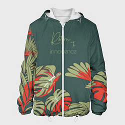 Куртка с капюшоном мужская Заросли джунгли - возвращение к невинности, цвет: 3D-белый