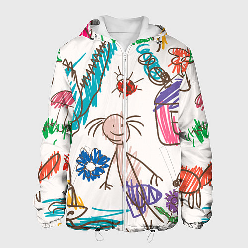 Мужская куртка Детский принт / 3D-Белый – фото 1