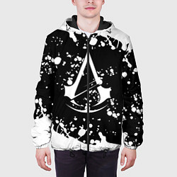 Куртка с капюшоном мужская Assassins Creed logo краски, цвет: 3D-черный — фото 2
