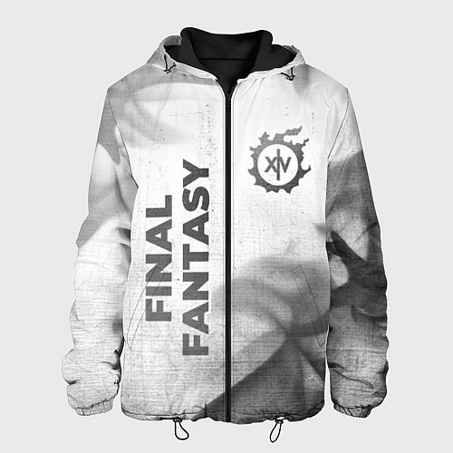 Мужская куртка Final Fantasy - white gradient вертикально / 3D-Черный – фото 1