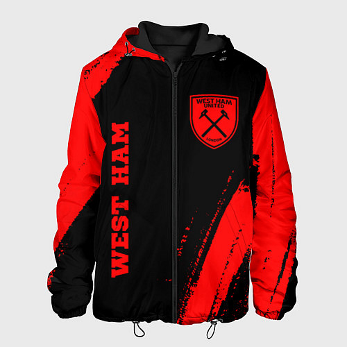 Мужская куртка West Ham - red gradient вертикально / 3D-Черный – фото 1