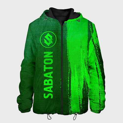 Мужская куртка Sabaton - green gradient по-вертикали / 3D-Черный – фото 1