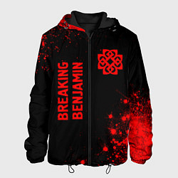 Куртка с капюшоном мужская Breaking Benjamin - red gradient вертикально, цвет: 3D-черный