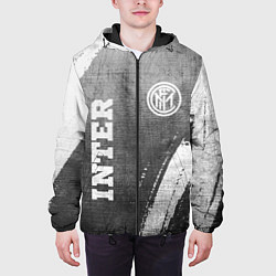 Куртка с капюшоном мужская Inter - grey gradient вертикально, цвет: 3D-черный — фото 2