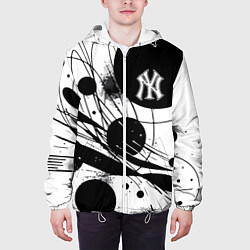 Куртка с капюшоном мужская New York Yankees baseball team - abstraction, цвет: 3D-белый — фото 2