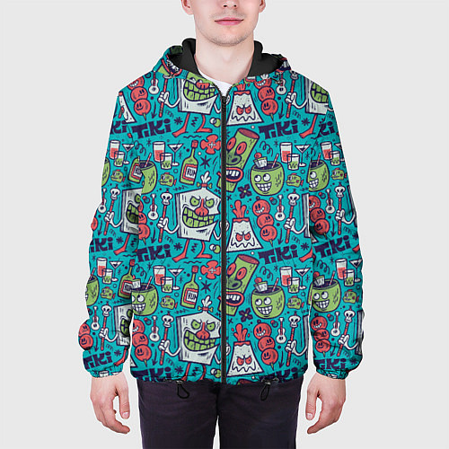 Мужская куртка Гавайская вечеринка / 3D-Черный – фото 3