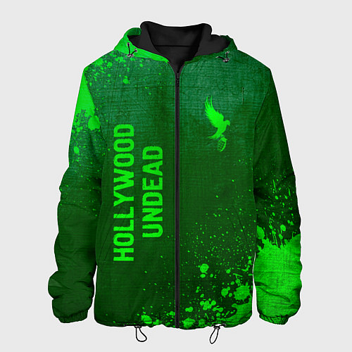 Мужская куртка Hollywood Undead - green gradient вертикально / 3D-Черный – фото 1