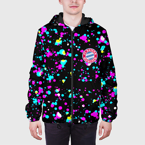 Мужская куртка Бавария Мюнхен неоновые краски / 3D-Черный – фото 3