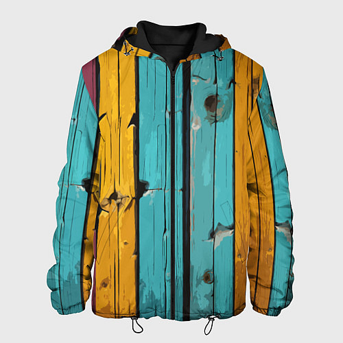 Мужская куртка Цветные доски / 3D-Черный – фото 1