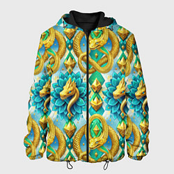 Мужская куртка Золотистые змеи и цветы