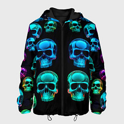 Мужская куртка Neon skulls - ai art pattern