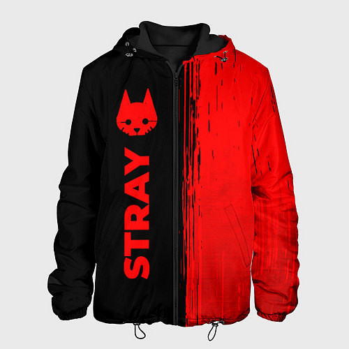 Мужская куртка Stray - red gradient по-вертикали / 3D-Черный – фото 1