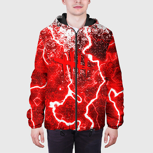 Мужская куртка Dead by daylight молнии в красках / 3D-Черный – фото 3