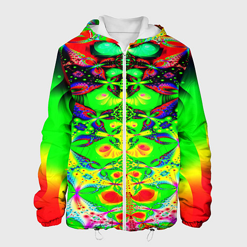 Мужская куртка Оптический фрактал кислота / 3D-Белый – фото 1
