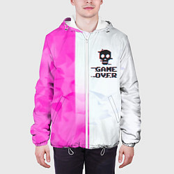 Куртка с капюшоном мужская Game over pink abstraction, цвет: 3D-белый — фото 2