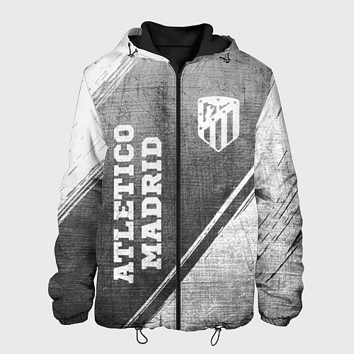 Мужская куртка Atletico Madrid - grey gradient вертикально / 3D-Черный – фото 1