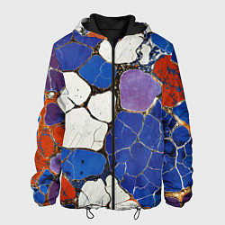 Куртка с капюшоном мужская Потрескавшаяся плитка, цвет: 3D-черный