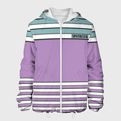 Мужская куртка Горизонтальный полосы сиреневые и зеленые