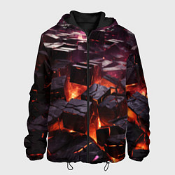 Мужская куртка Черные абстрактные квадратные камни в лаве