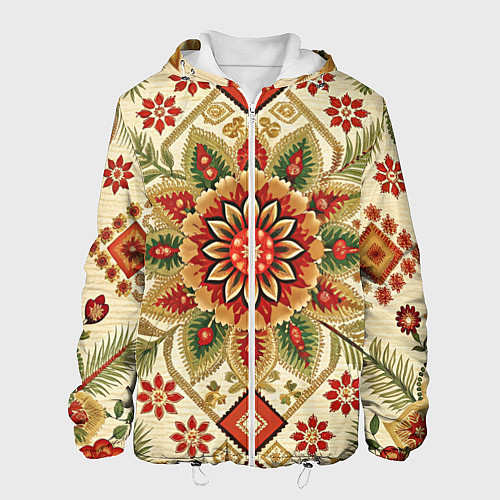 Мужская куртка Стиль советского ковра узоры и орнамент / 3D-Белый – фото 1