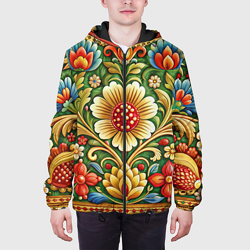 Мужская куртка Стиль советского ковра узоры и орнамент / 3D-Черный – фото 3