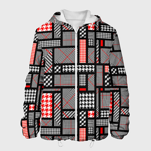 Мужская куртка Узор в клетку / 3D-Белый – фото 1