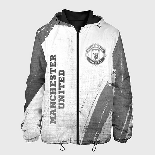 Мужская куртка Manchester United - white gradient вертикально / 3D-Черный – фото 1