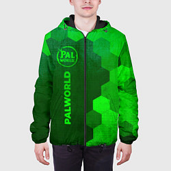 Куртка с капюшоном мужская Palworld - green gradient по-вертикали, цвет: 3D-черный — фото 2